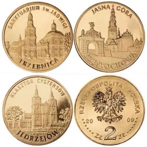 

Польша 2009 все три города серии все 2 Zlotti медь памятная монета UNC оригинал