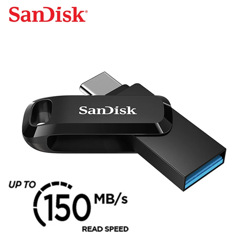Sandisk Pen Drive Flash 512 ГБ 64 128 256 USB 3.1 OTG U диск Type-C компьютерный телефон двойного