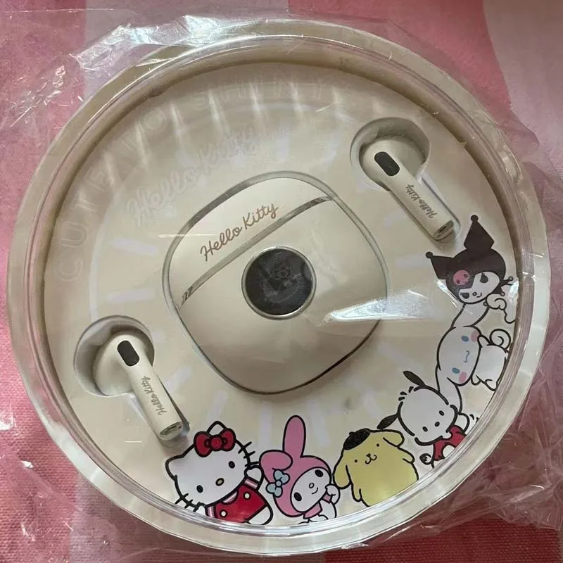

Sanrio Kittys Kuromi Melody Cinnsmmoroll Kawaii Cartoon Wireless Bluetooth Earphone Girls Touch Sport Noice Cancelling Headphone