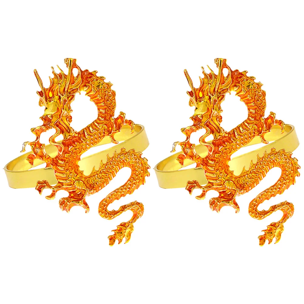 

2pcs Creative Napkin Rings Dragon Napkin Buckles Dining Table Napkin Holders