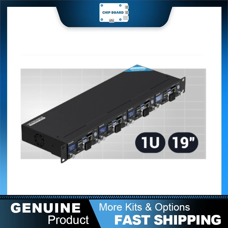Фото Корпус UCTRONICS Pi Rack Pro 1U 19 дюймов, серверная стойка для Raspberry Pi 4B, 4 слота для SSD, LCD-дисплей, безопасное отключение №1