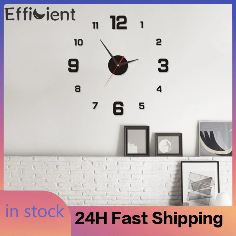 

2023 Modern Design Large Wall Clock DIY 3D Wall Clock Mute Wall Clock Sticker For Home Office Hotel Restaurant School Decoration
