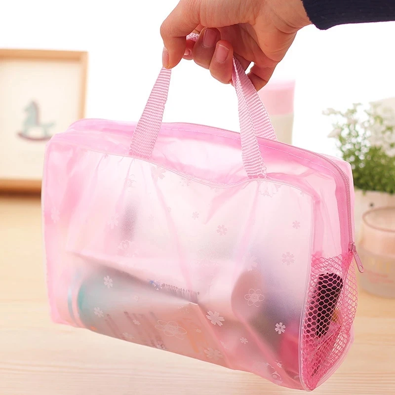 

5 Colors Waterproof PVC Cosmetic Storage Bag Transparent Makeup Pouch for Women Travelling Bath Bages Home Storage Organization