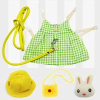 pet bunny clothes with leash guinea pig harness small animal vest bag hat set ferret bunny hamster skirt small pet accessories