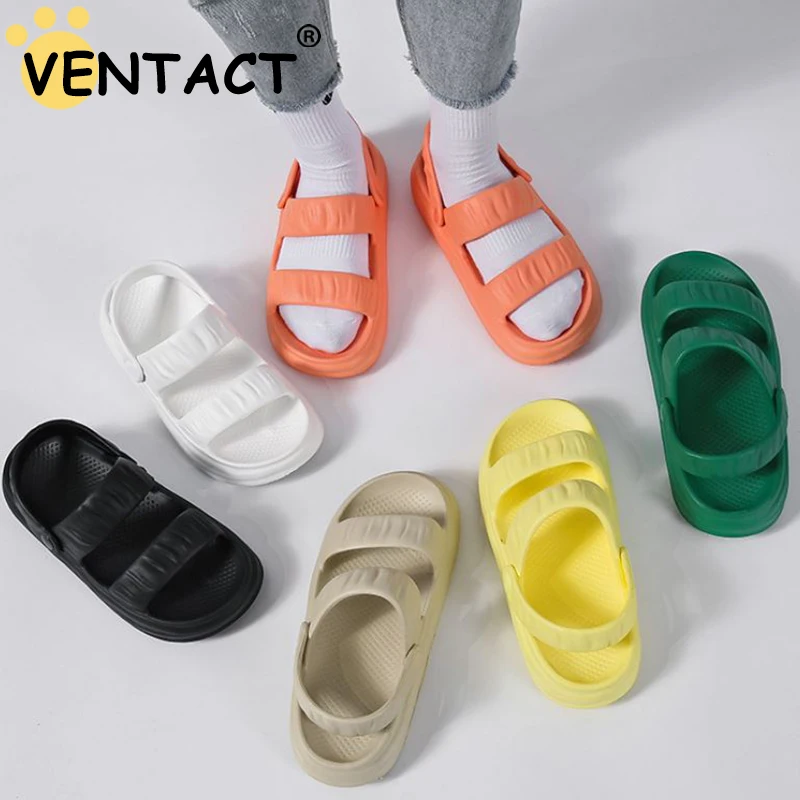 

VENTACT Women'S Slippers Thick Bottom Outdoor Slides Eva Two Way To Wear Soft Sole Beach Sandals Women Ins Causal Flip Flops