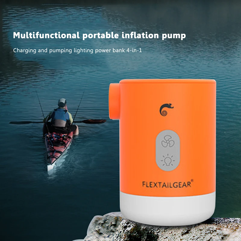 Inflator With Camping Light+power Bank+vacuum Storage For Outdoor
