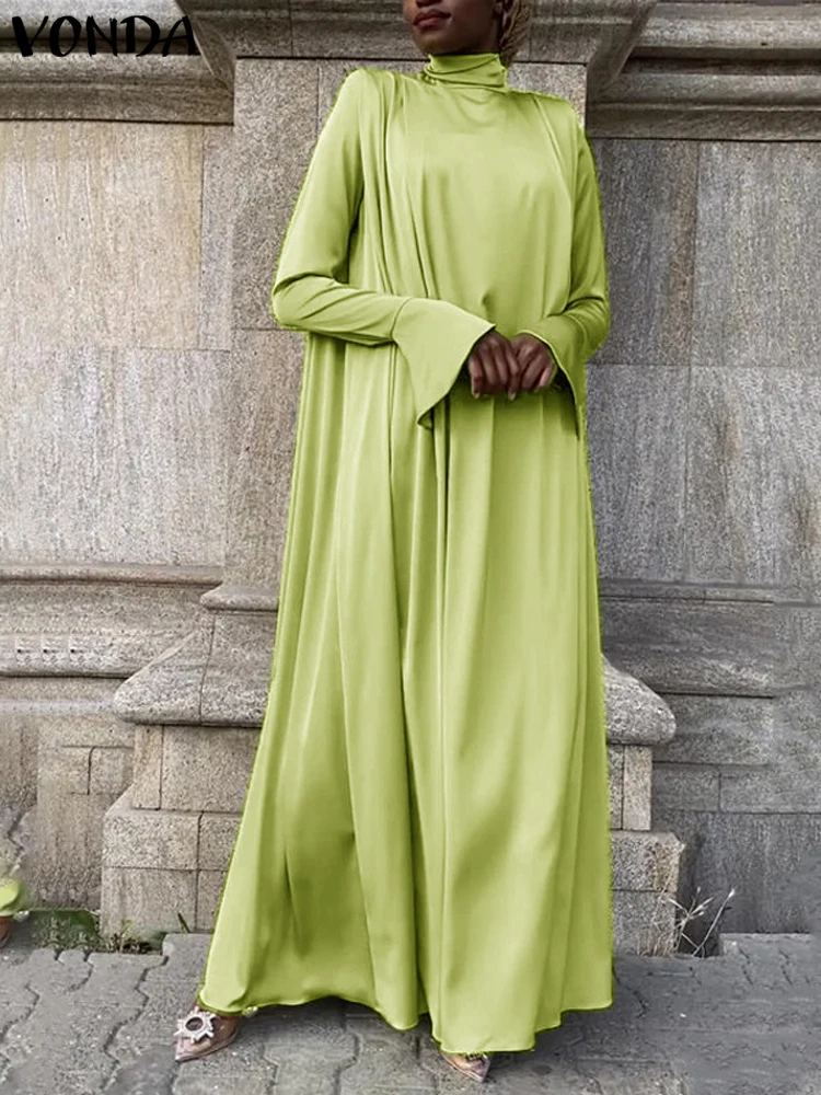 Плюс размер VONDA женское элегантное платье макси расклешенное длинное с длинным