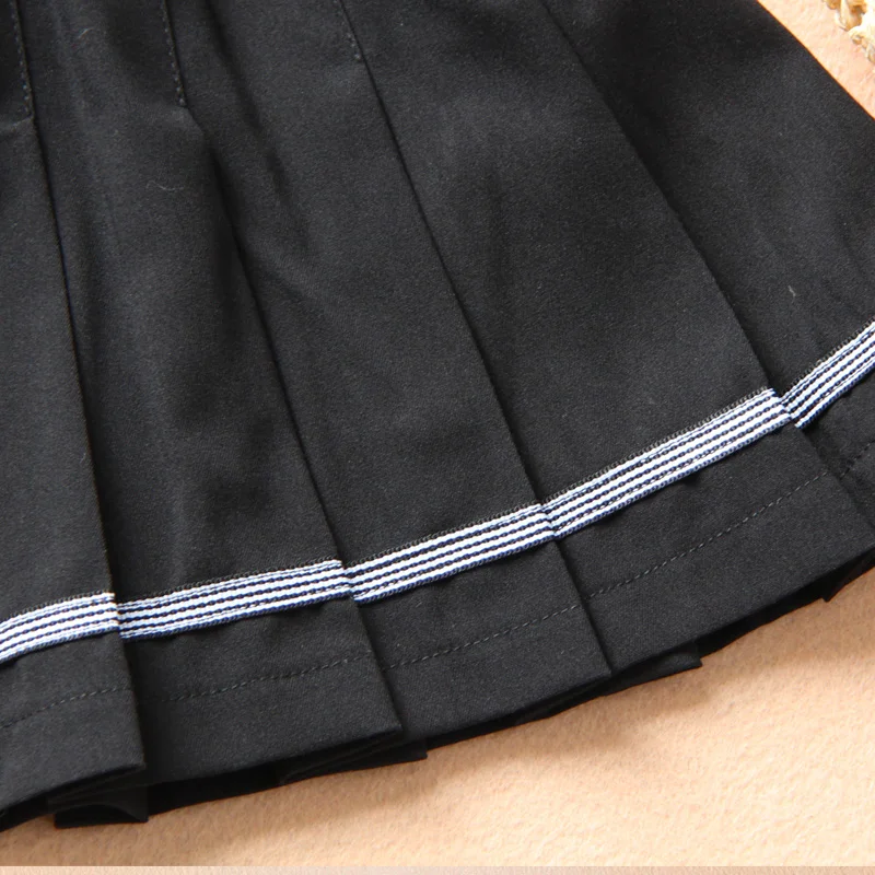 Повседневная плиссированная юбка для девочек хлопковые полосатые юбки с