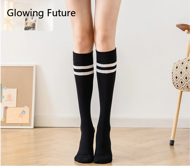 New Women Stockings Kawaii Two Bars Striped Knee Socks Japanese Fashion College Style Baseball Sokken Cute Socks Causal Long Sox