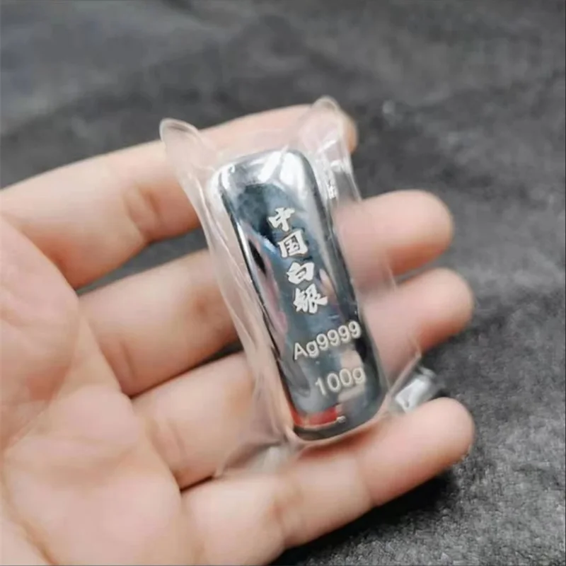 

Pure Silver Bullion 9999 Investment gift Ingot Silver Brick Raw Material Processing C Collect showing