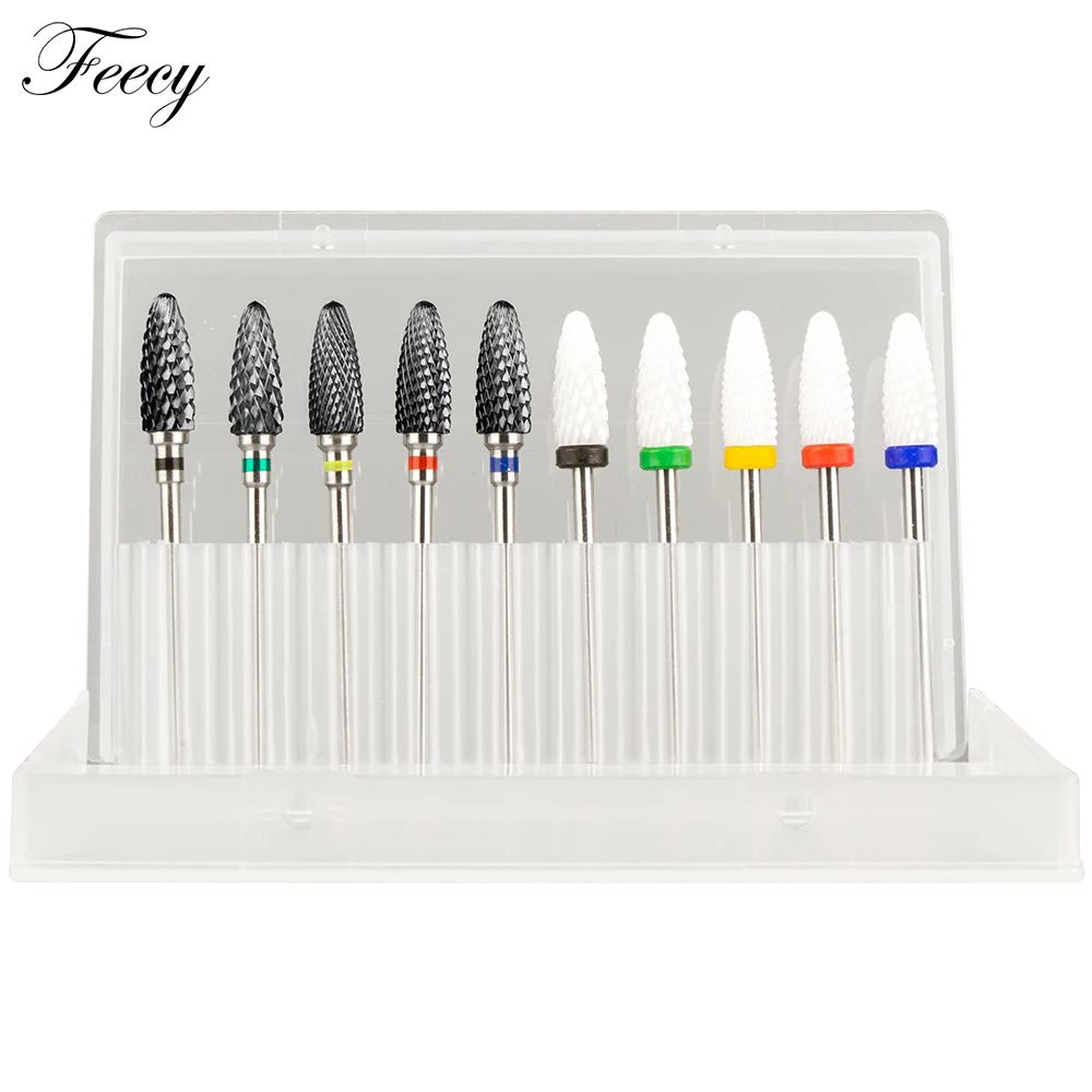 

10pcs Milling Cutter for Manicure Set Ceramic Carbide Nail Drill Bits for Removing Gel Varnish Drill Manicure Machine Pedicure