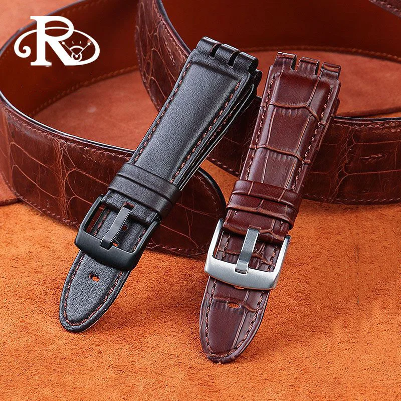 

Genuine Calf Leather Watchband For Swatch IRONY YOS440 449 448 447 401G Men Watch Strap Steel Clasp Bracelet With Tools 23mm