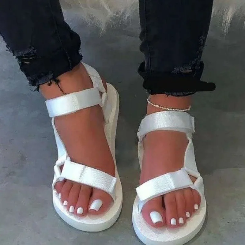 2023 New Women Summer Soft Slip Sandals Woman Buckle Strap Foam Sole Durable Sandals Ladies Outdoor Casual Beach Shoes