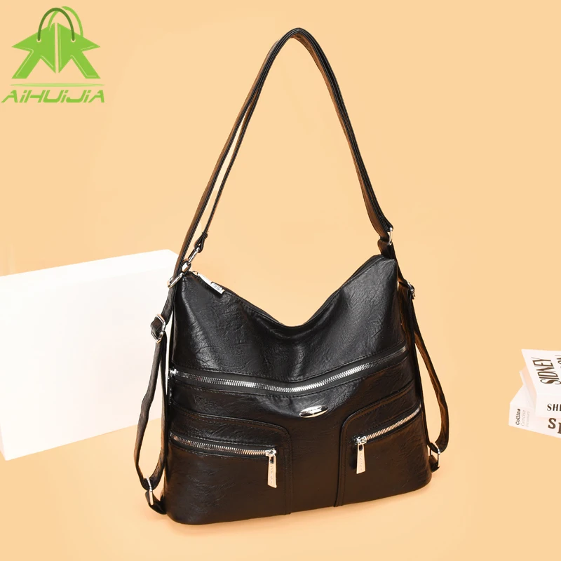 

High Quality Pu Leather Handbags 2022 New Multifunction Womens Shoulder Crossbody Bag Designer Backpack for Women Fashion Female