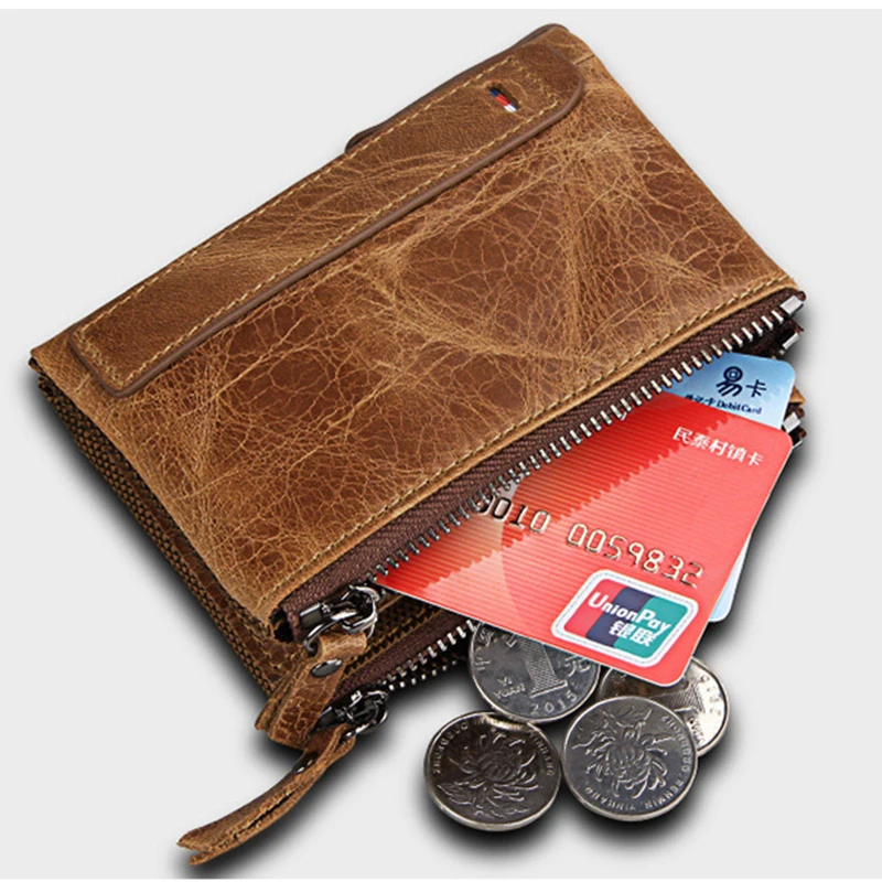 Newest Men Wallets 100% Genuine Cow Leather Name Customized Short Card Holders Leather Man Purse High Quality Brand Male Wallet