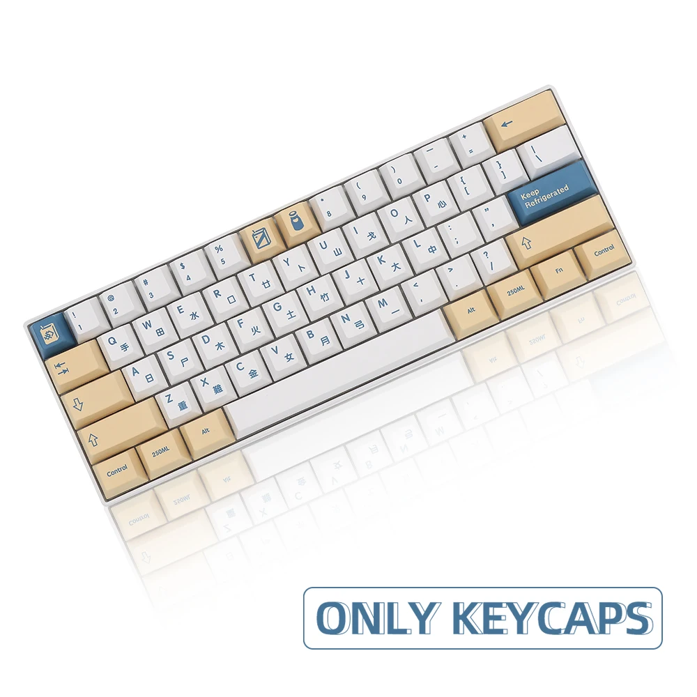 

151 keys Soymilk Cangjie original height PBT sublimation keycaps for GMK ISO60%/64/68/84/87/980/104/105/108 mechanical keyboard