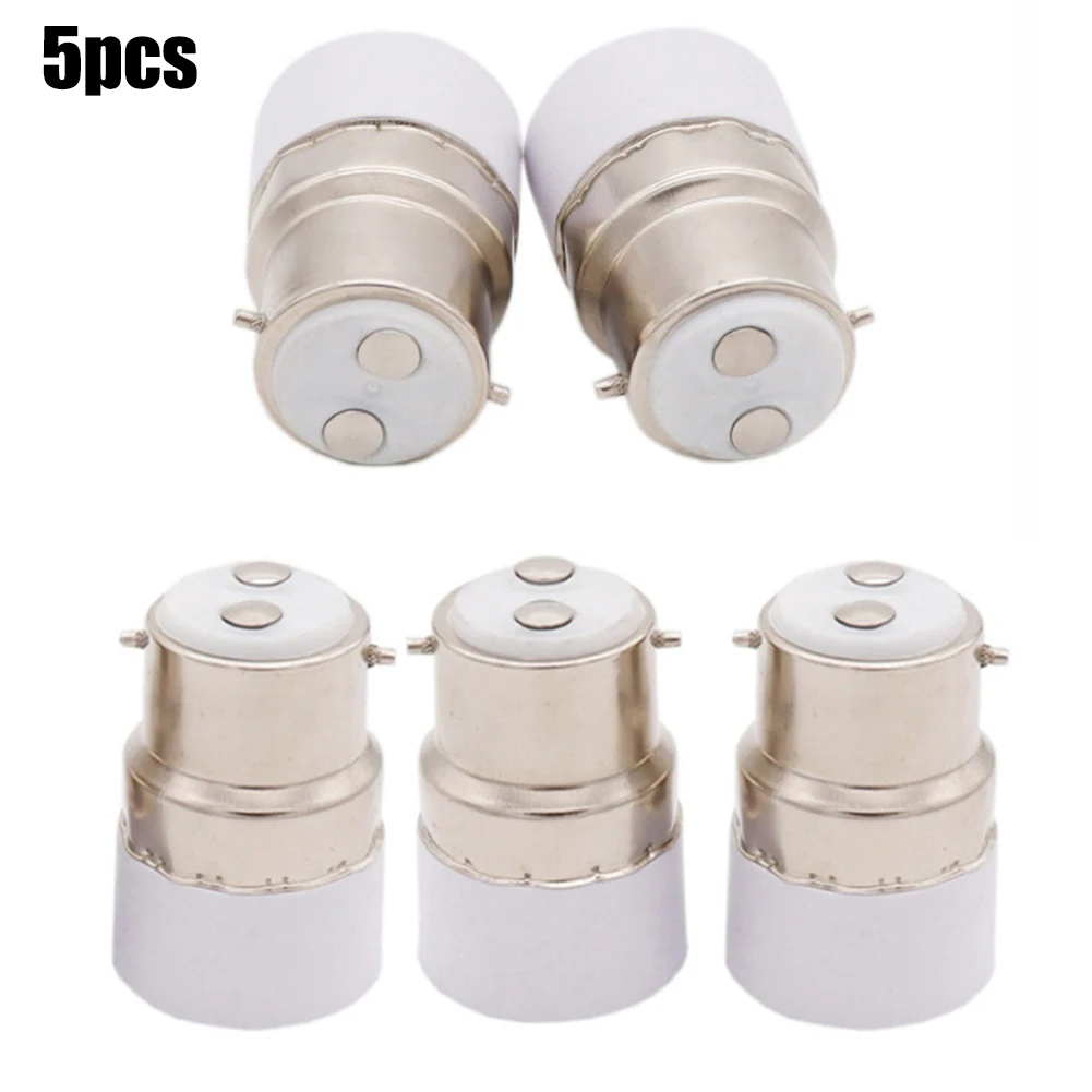 5 Pcs Bayonet BC B22 Light Bulb Adaptor To Small Screw SES E14 Light Bulb Adaptor Lamp Converter Plug Socket Base Cap Converter