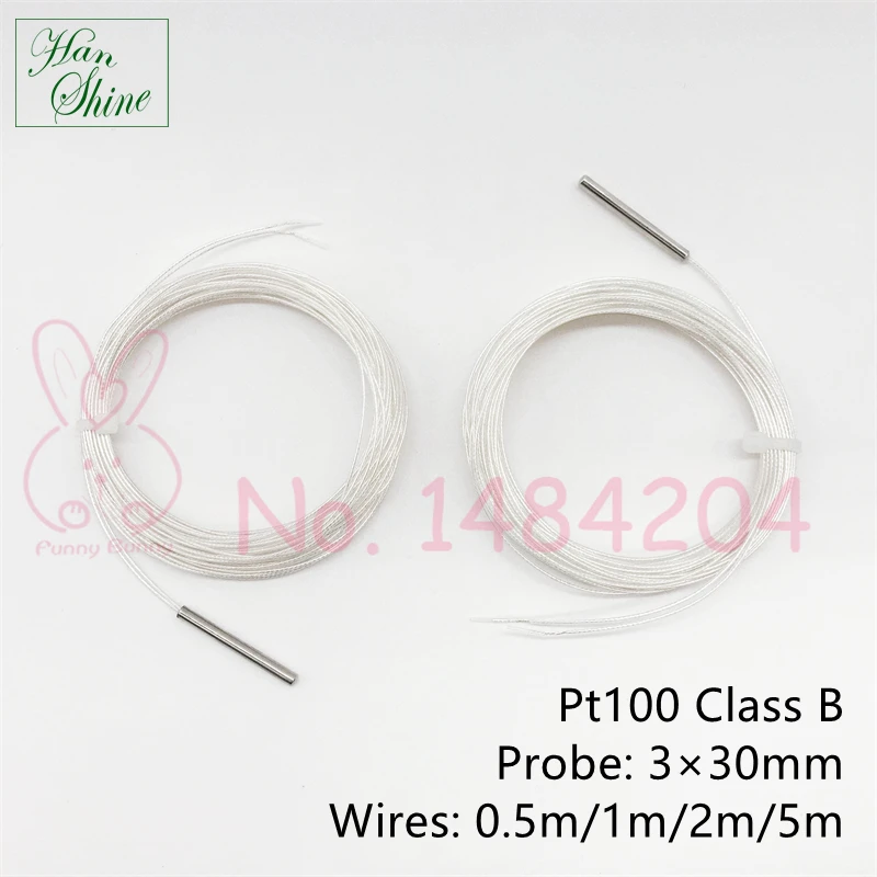Датчик температуры класса B PT100 3 мм * 30 Платиновое сопротивление зонд РДТ 0 5 м 1 2