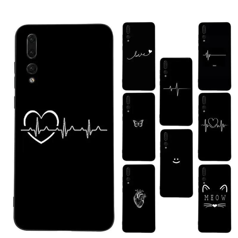

Abstract Art Line Love Heart Pattern Phone Case Soft Silicone Case For Huawei P 30lite p30 20pro p40lite P30 Capa