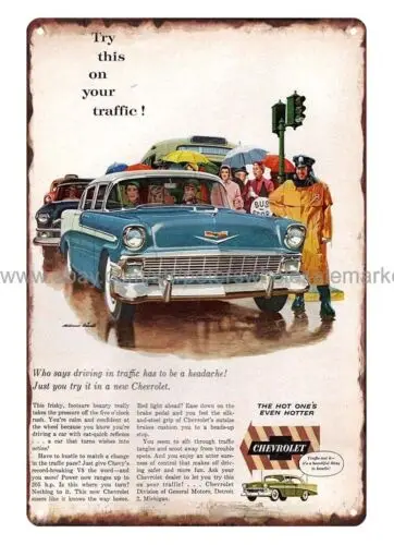 Офисный бар Настенный декор 1956 Bel Air спорт седан металлический жестяной знак