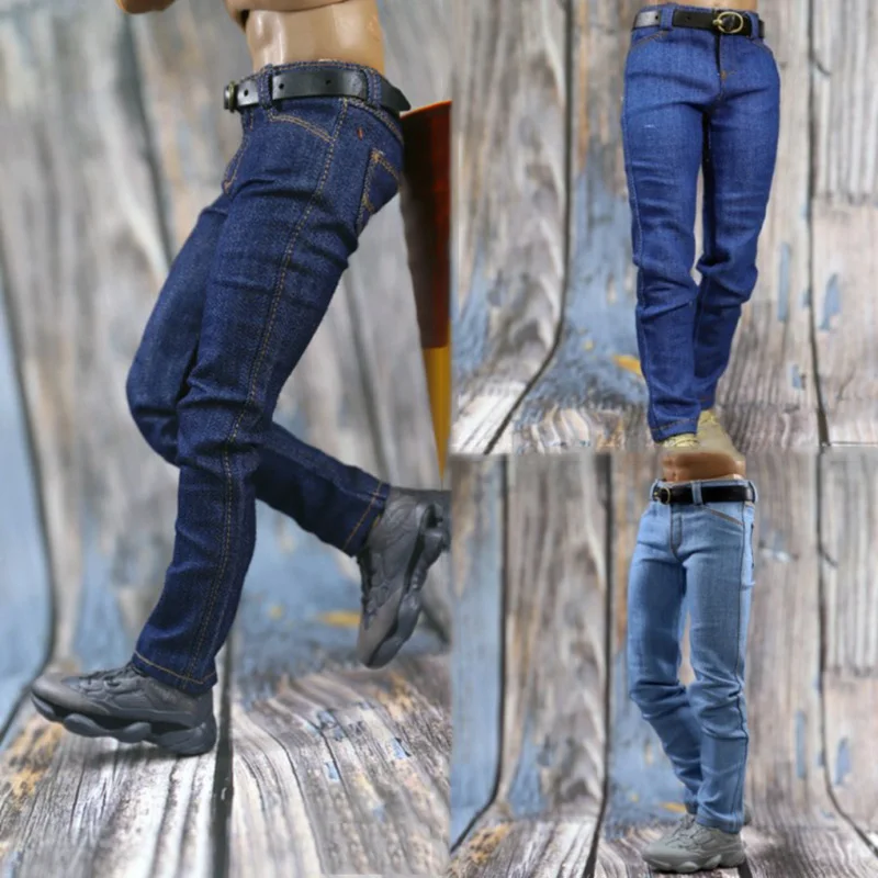 

ACNTOYS ACN001 масштаб 1/6 мужской солдат модный тренд джинсы длинные брюки с поясом модель одежды для 12-дюймовых экшн-фигурок тела