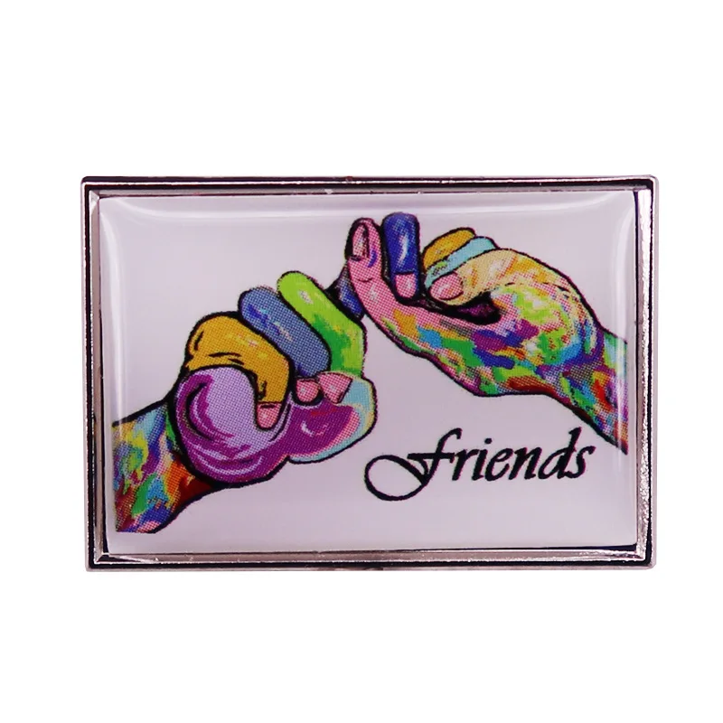 

Friendship with an American Sign Language PainEnamel Pin Wrap Clothing Lapel Brooch Exquisite Badge Fashion Jewelry Friend Gifts