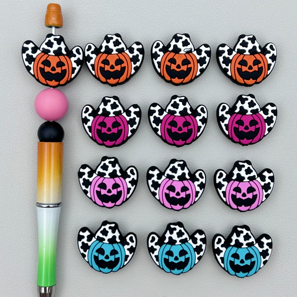 

10pc DIY Silicone Bead Pumpkinr Baby Pacifier Chain Necklace Accessories Safe Food Grade Nursing Chewing BPA Free Kawaii Gift