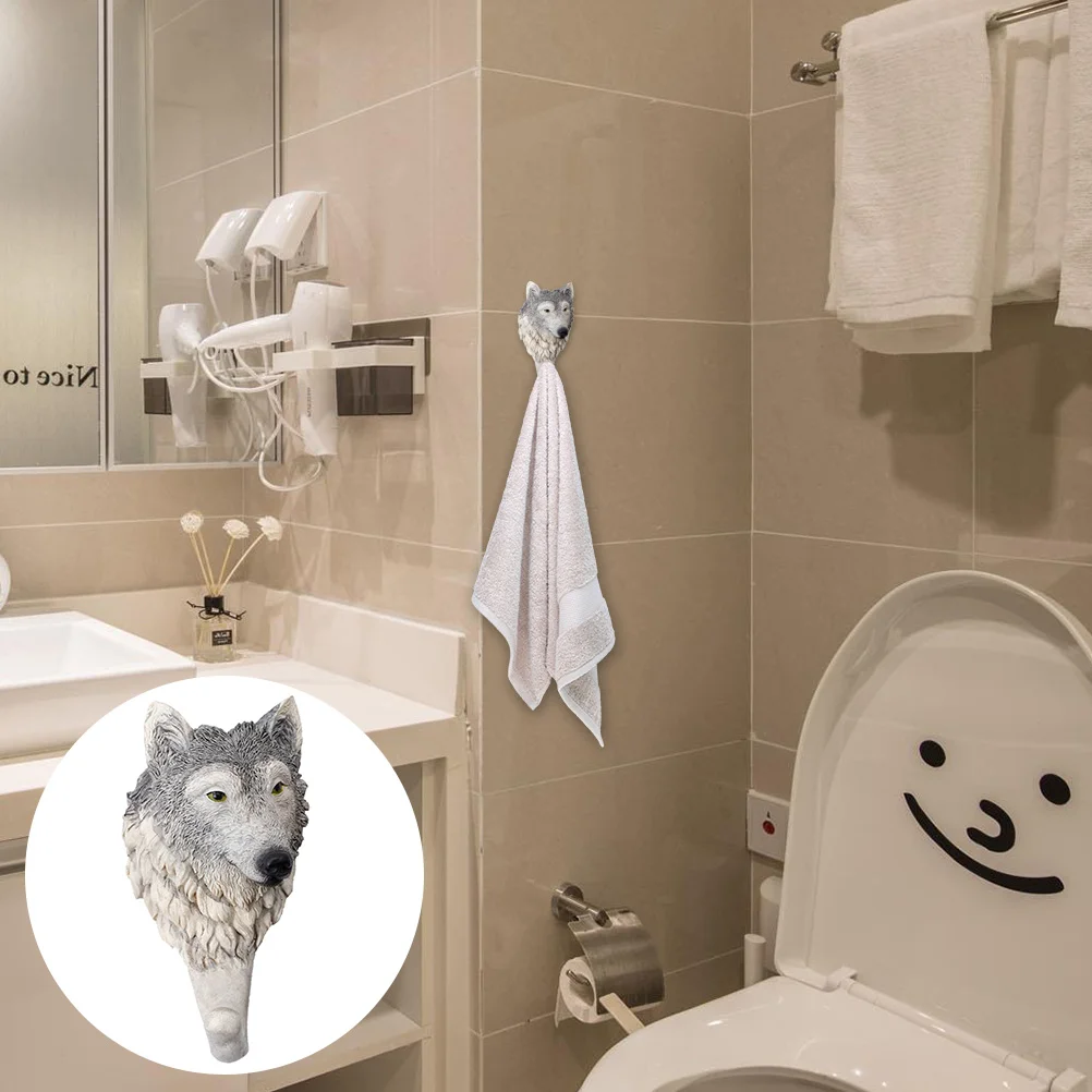 

Badroom Wall Hook Adhesive Wall Hanger Wall Towel Hangers Wolf Wall Hanger Wolf Head Single Hanger
