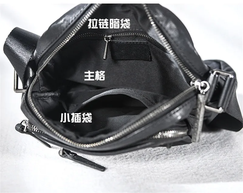 Luxury first layer cowhide men's small multi-pocket shoulder bag outdoor weekend daily genuine leather teens phone crossbody bag