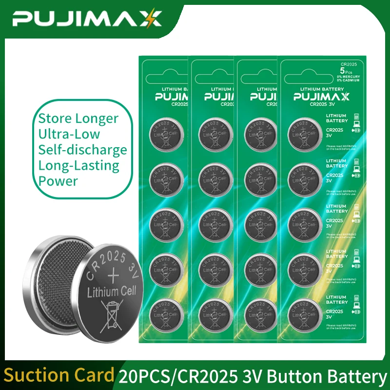 

Аккумулятор PUJIMAX CR2025 3 в 20 шт. подходит для внутренней батареи электронных игрушек вечного часов