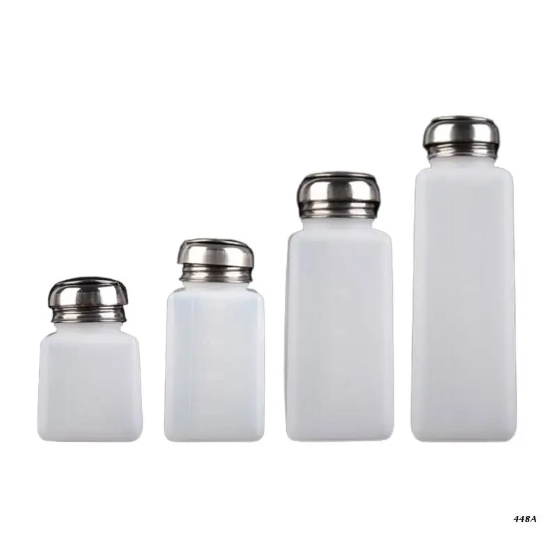 

120/200/250/500ml Push Down Liquid Pumping Dispenser Empty Bottle for w/ Scale Nail Polish Remover Container for Home Sa