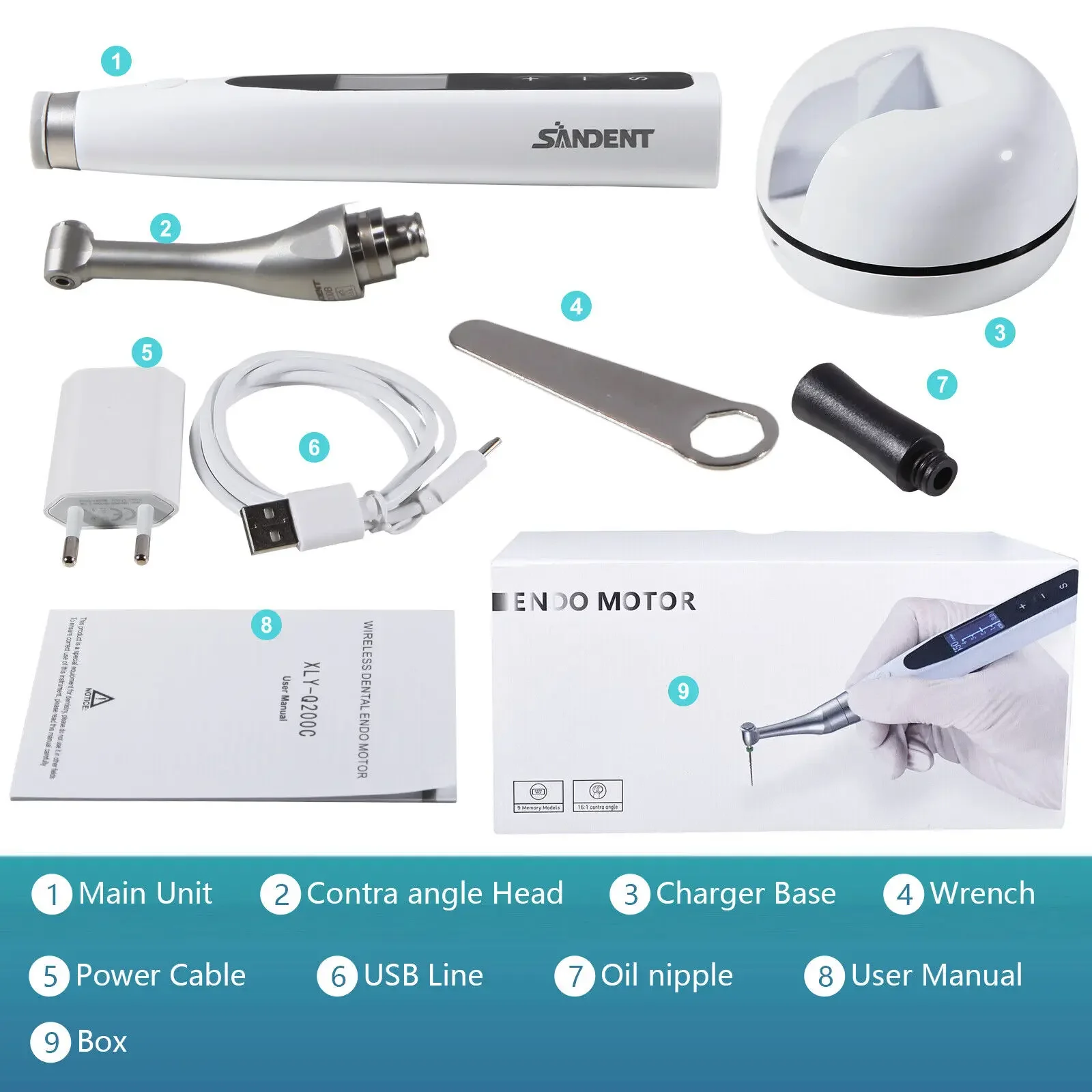 Стоматологический беспроводной эндодвигатель 2 в 1 возвратно-поступательный на
