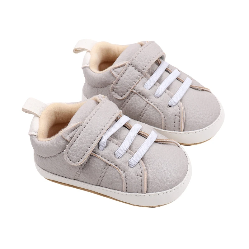 

Baby Boys Girls Crib Shoes Cute Leather Sneakers Non-Slip Rubber Sole Infant First Walkers