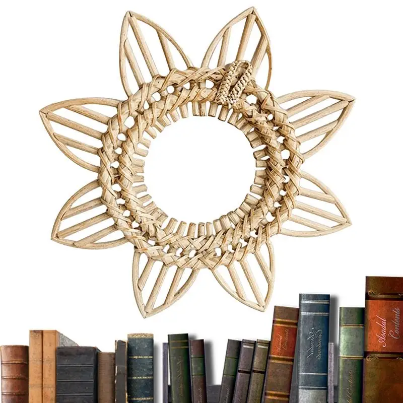 

Rattan Mirror Frame Crafts Eye Style Photo Wall Hanging Frame Bathroom Living Room Background Decoration Mirror Frame