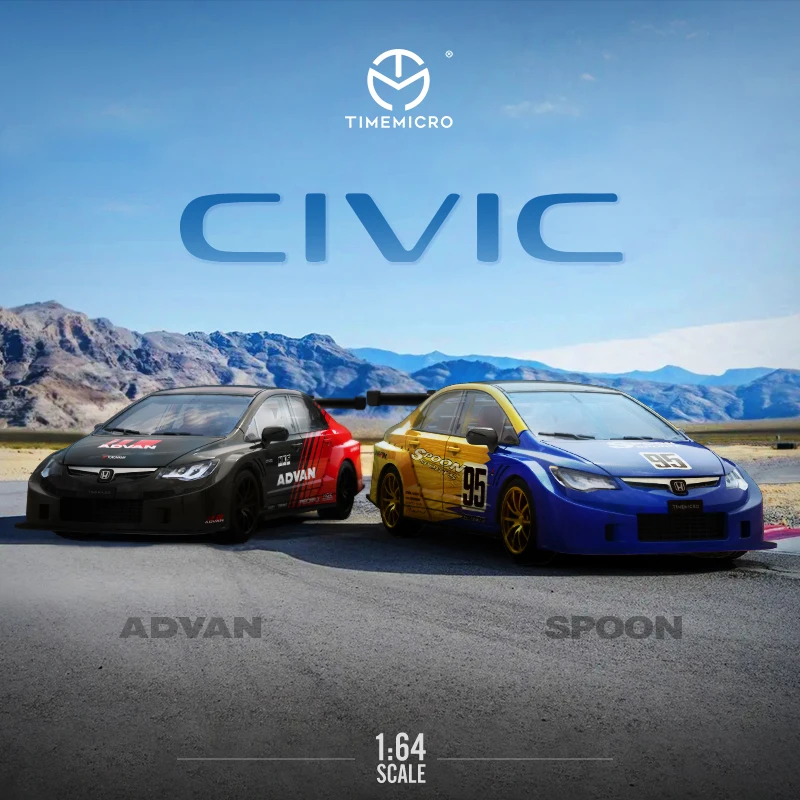

Time Micro 1:64 Model Car Civic Alloy Vehicle Advan & Spoon Coating