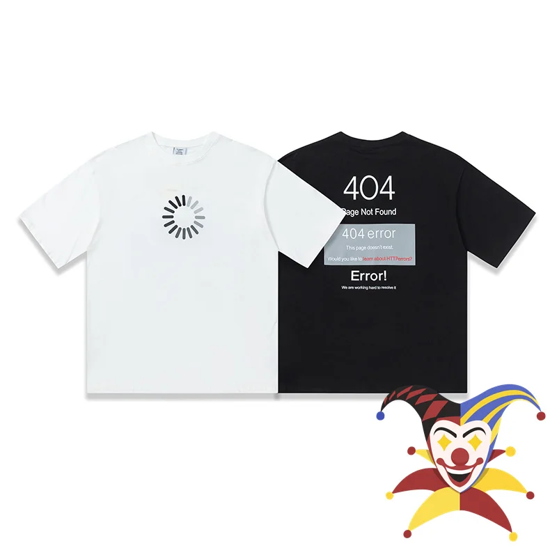 

2023ss Vetements 404 No Found Print T-Shirt Men Women 1:1 Best Quality Oversized VTM Top Tees T Shirt