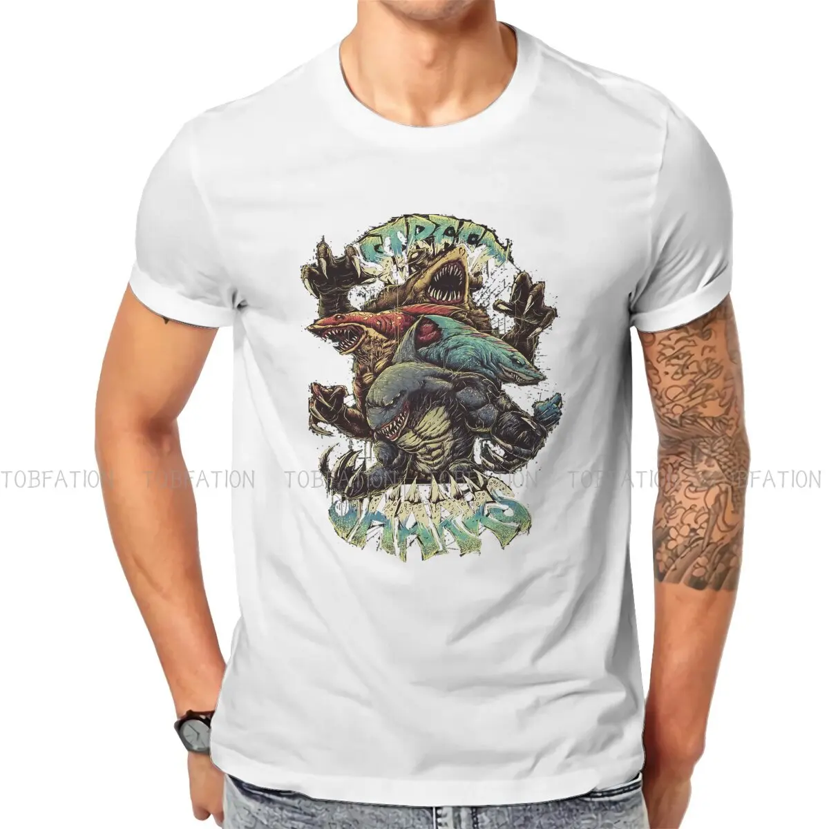 

Street Sharks Jab Animated Creative TShirt for Men Design Art Essential Round Neck Pure Cotton T Shirt Hip Hop Birthday Gifts