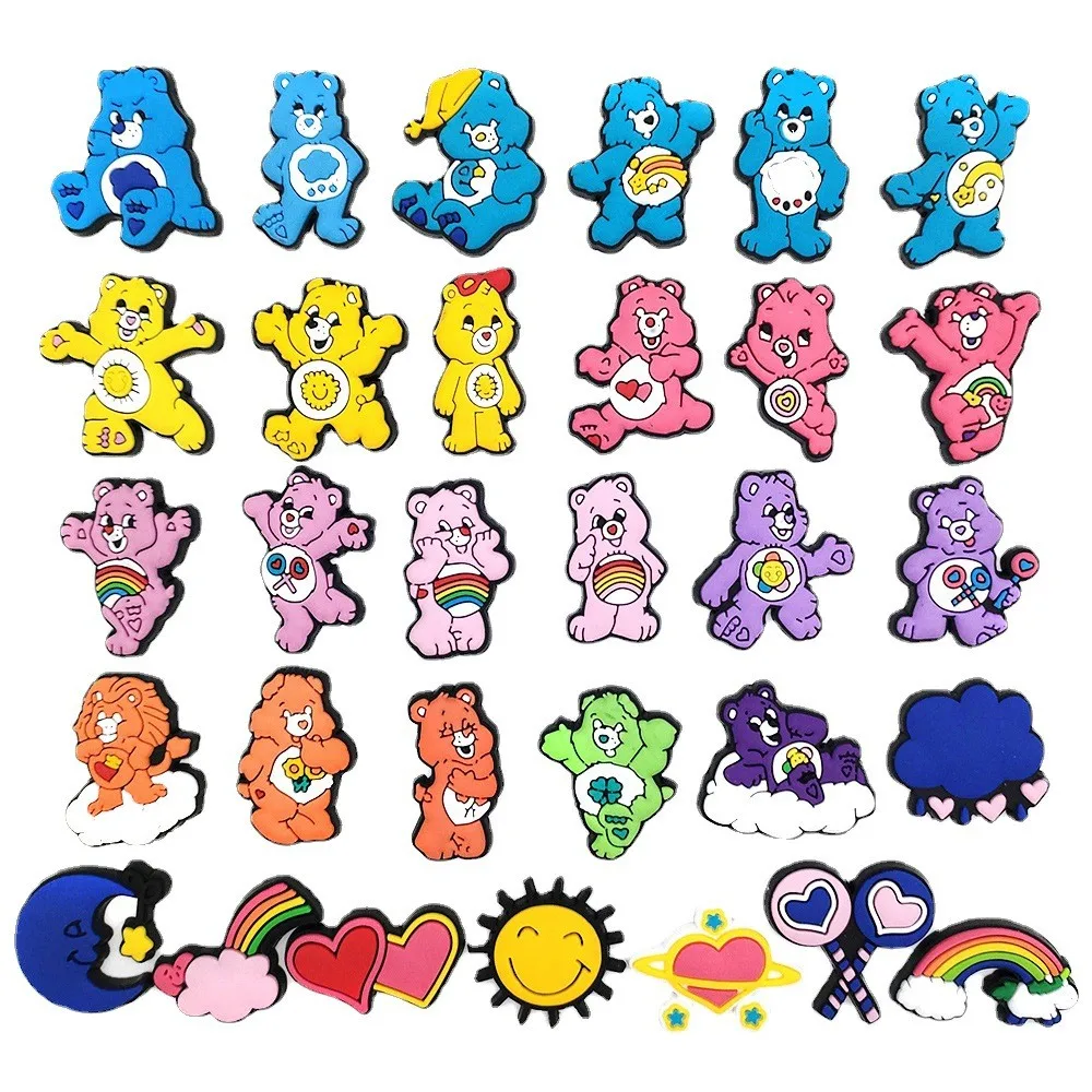 91Pcs Disney Witch Shoe Accessories Bath Lightyear PVC Cars Croc Charms Racing Story Rainbow Bear Sandals Decorations JIBZ Gifts