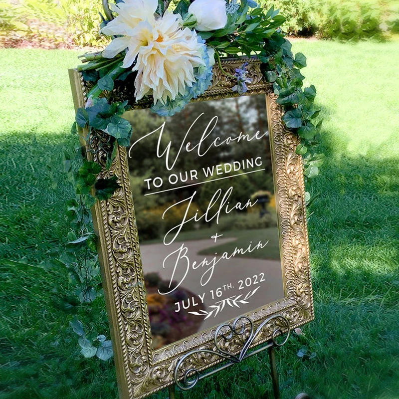 Welcome to Our Wedding Custom Vinyl Decal Sticker for Wedding Mirror, Wedding Decor, Custom Welcome Wedding Signs A15-019
