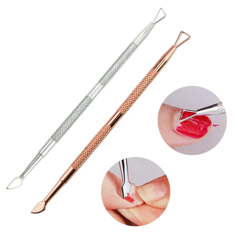 

Dual-ended Nail Art Cuticle Pushers Stainless Steel Dead Skin Remover Stick Nail Cuticle Pedicure Manicure Tools Accessories