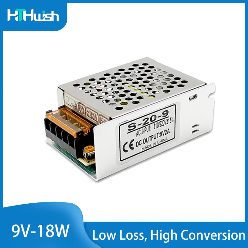 

DC 9V 2A Power Supply Ultra-thin Lighting Transformer AC 220v To 9V LED Transformer 18W for LED Light Bar Power Supply