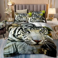 white tiger bedding set luxury single double duvet cover set animal queen king full bed clothes with pillowcase for adult boy
