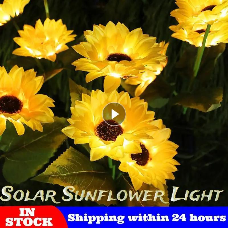 

3 Heads Sunflowers Lawn Light Waterproof Outdoor Solar Lights Street Garden Vegetable Patch Patio Decoration For Country House