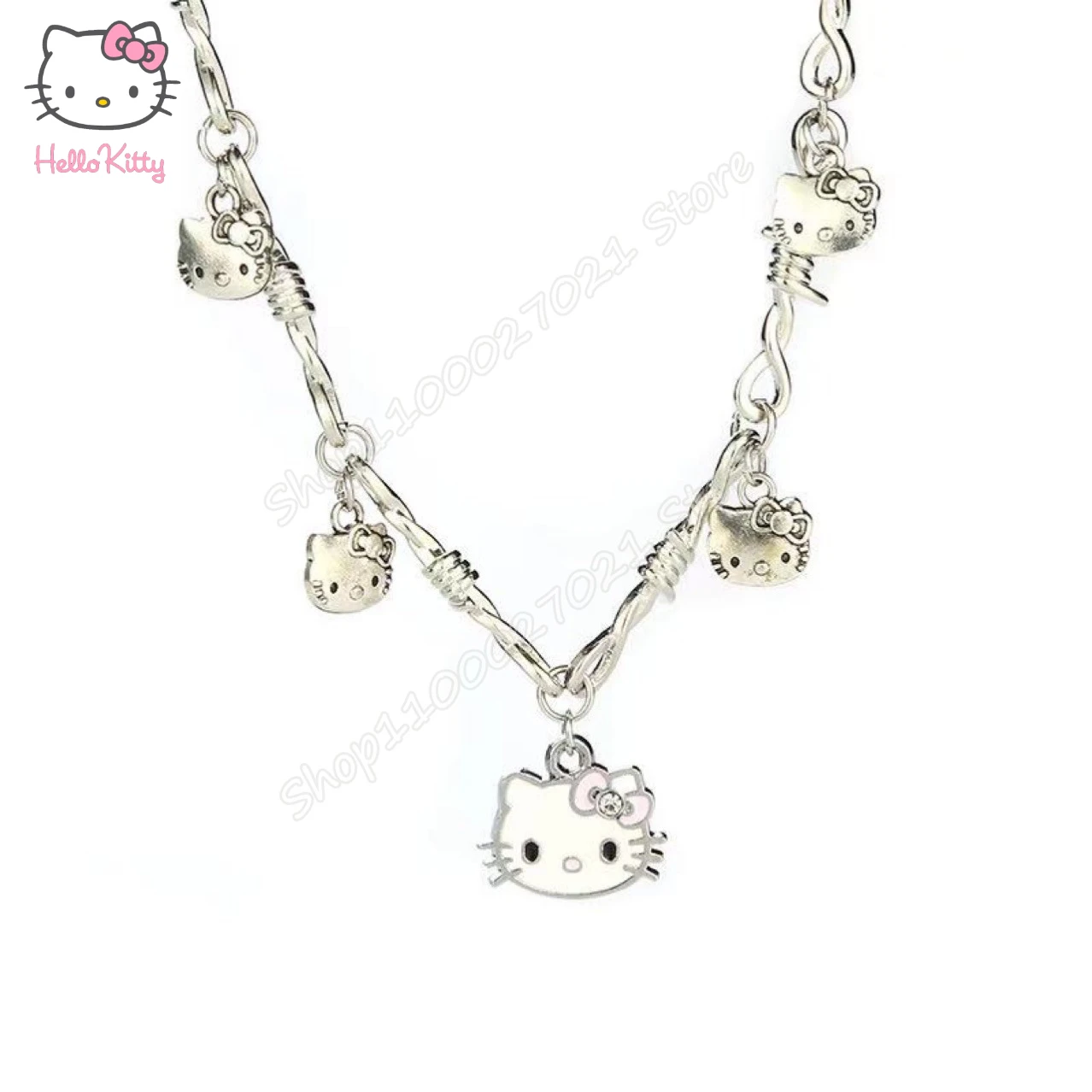 Ожерелье Hello Kitty для пар милые Мультяшные креативные шипы Sanrio ожерелье влюбленных