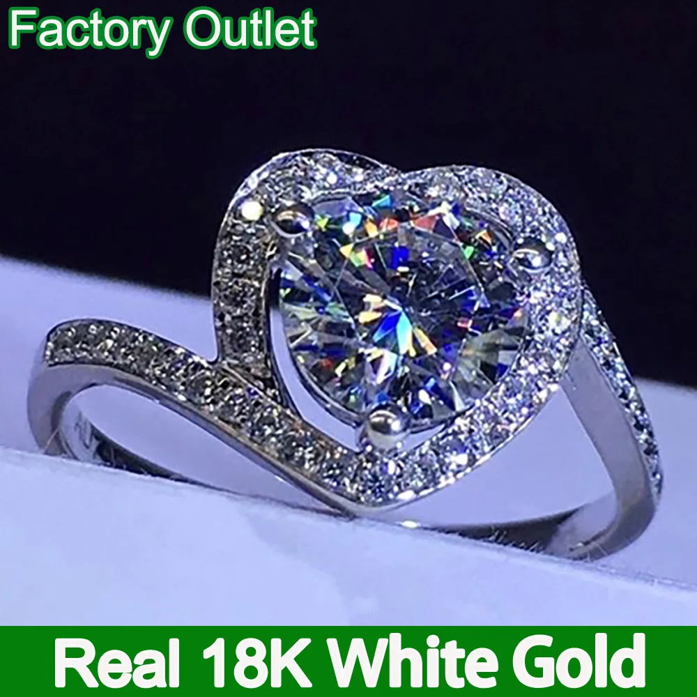 Изготовленное на заказ кольцо из настоящего белого золота 18 карат женское