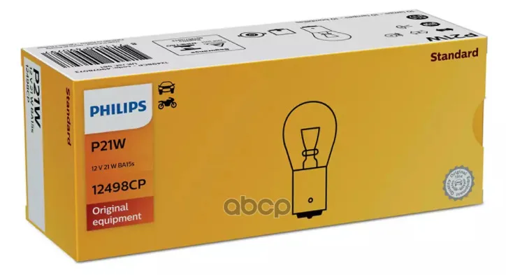 Лампа Сигнальная P21w 12v 21w ( 1 Шт ) Philips арт. 12498CP