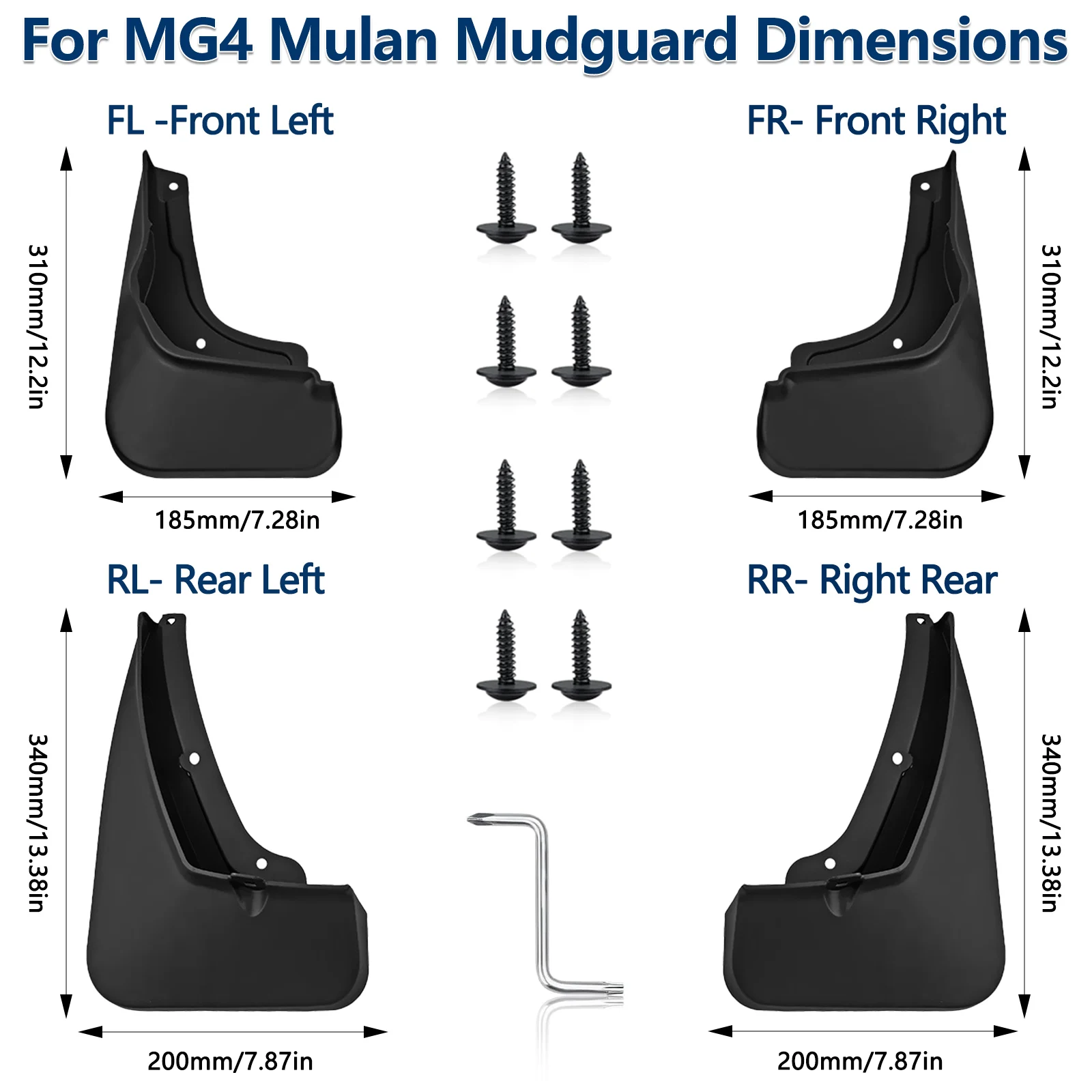 Автомобильные брызговики для MG4 Mulan EV передние и задние автомобильные защита от