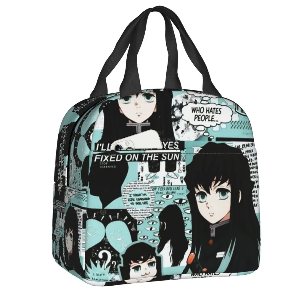 

Изолированная сумка для обеда с аниме «рассеиватель демонов», портативная термальная сумка для обеда Muichiro Tokito Kimetsu No Yaiba, детская школьная сумка-тоут