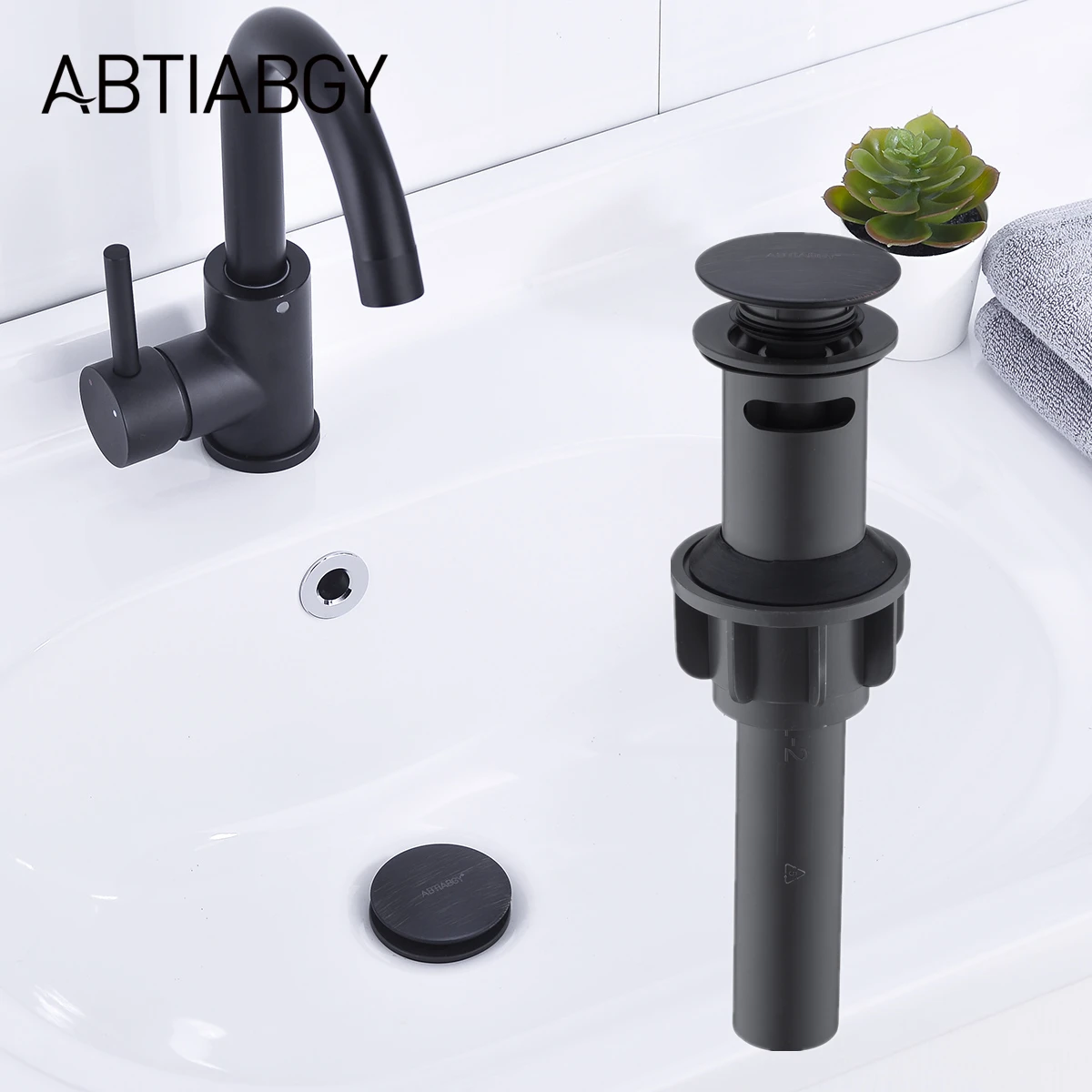 

Bathroom Lavatory Basin Pop Up Drain Stopper With Overflow Round Style Water Stopper Sink Vessel Basin Drainer Home Improvement