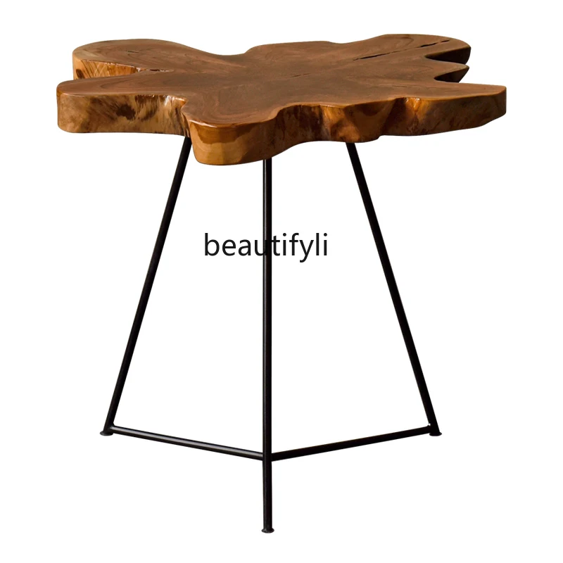 

LBX Indonesia Imported Teak Side Table Log Tea Table Corner Table B & B Inn Nordic Solid Wood